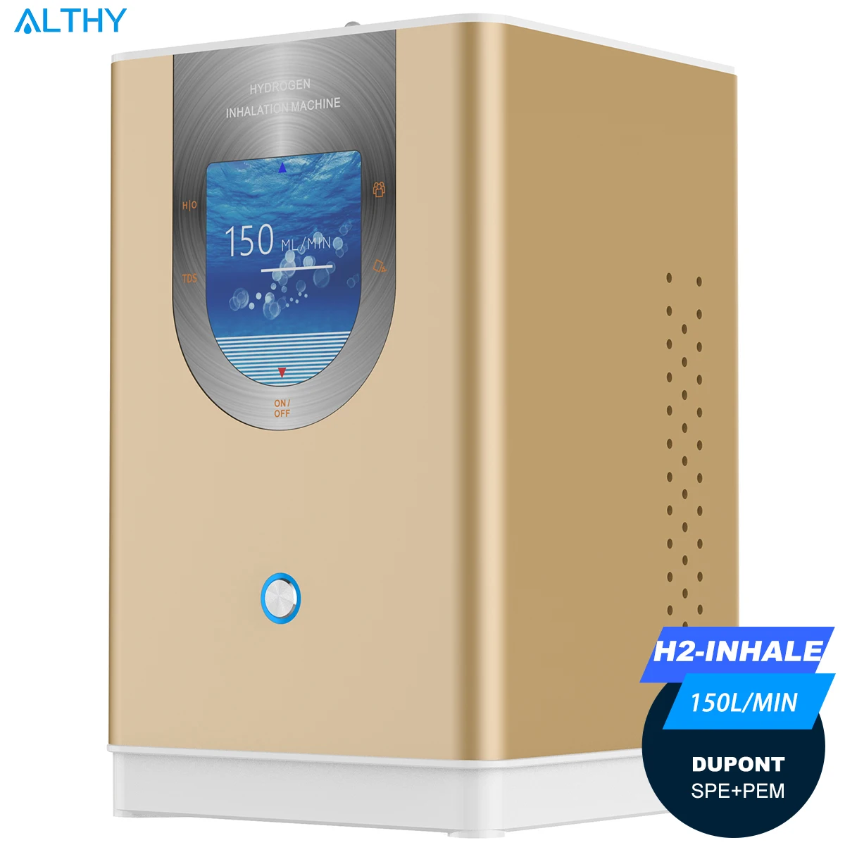 Фото - ALTHY машина для ингаляции водорода генератор воды 99.99% высокой чистоты низкий уровень шума H2 ингаляция SPE/PEM 150 мл/мин. althy h2 plus водородный генератор воды бутылка dupont spe