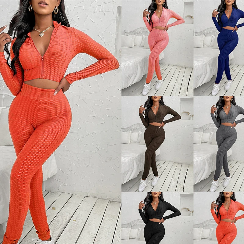

Wholesale ItemsJoggers Women Set Crop Top 2 Piece Tracksuit Pants Women