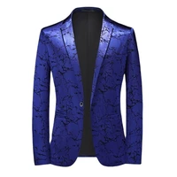blazers suit male new coat suit large size jacket slim beautiful outfit solid color button door four color pocket decoration
