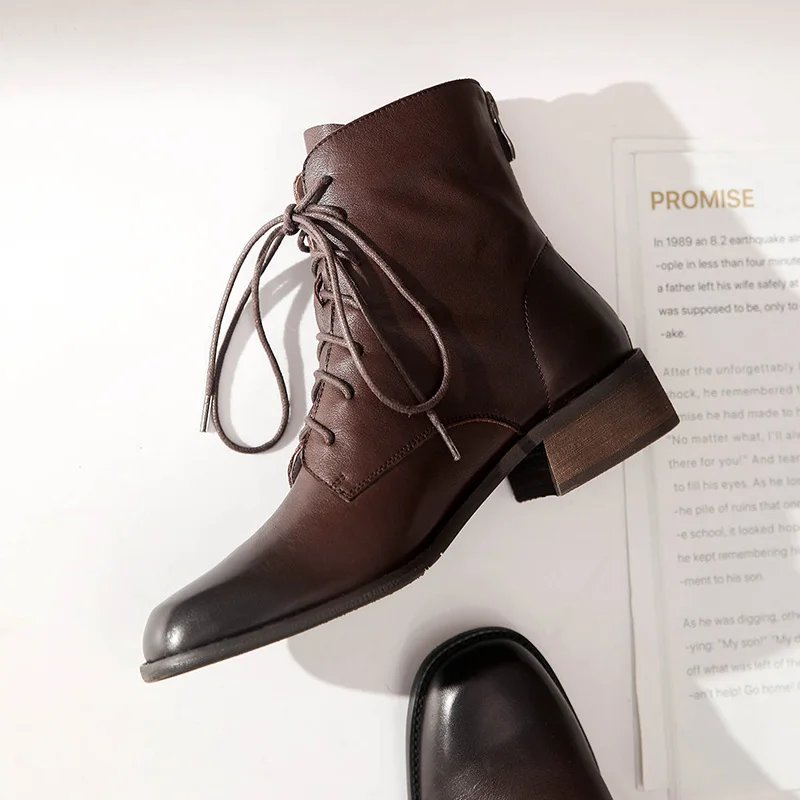 Beli Sepatu Bot Kulit Sapi Asli Wanita 2020 Musim Gugur Dan Musim Dingin Lokomotif Retro Baru Gaya Inggris Martin Sepatu Bot Pergelangan Kaki