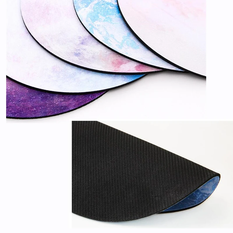 1 шт. Ультра мягкий круглый коврик для мыши с рисунком планеты звезды игровой