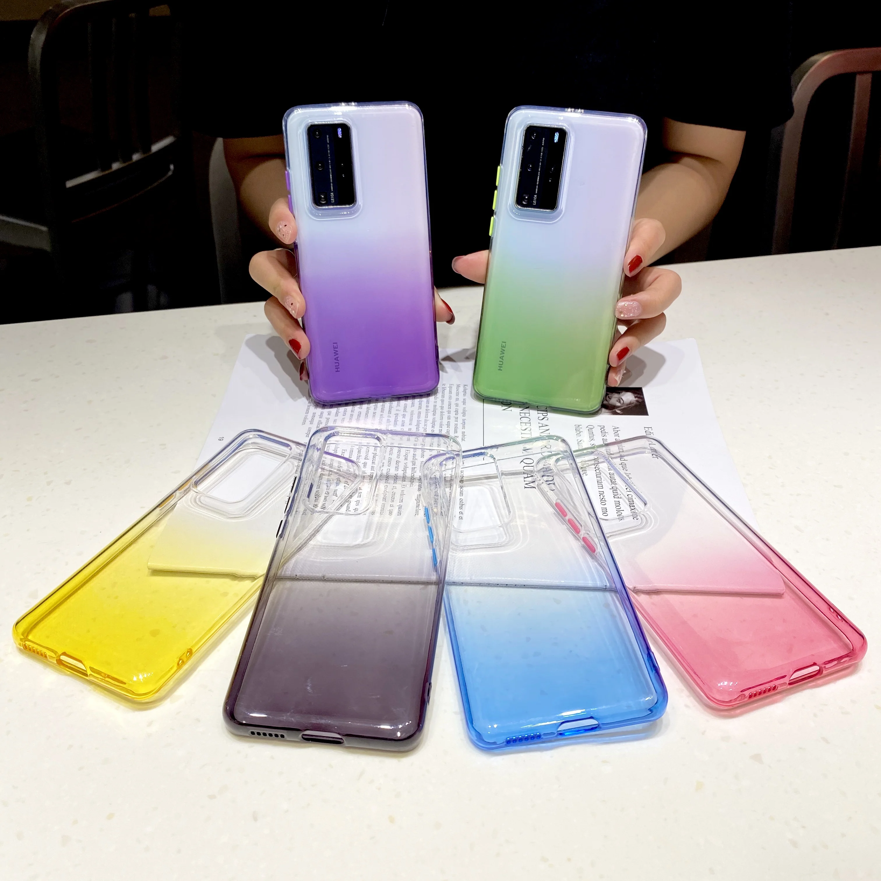 Мягкий чехол с градиентом цвета для Xiaomi Redmi Note 9 7 8 6 redmi note 8T 8A 7A задняя крышка Mi A3 Lite