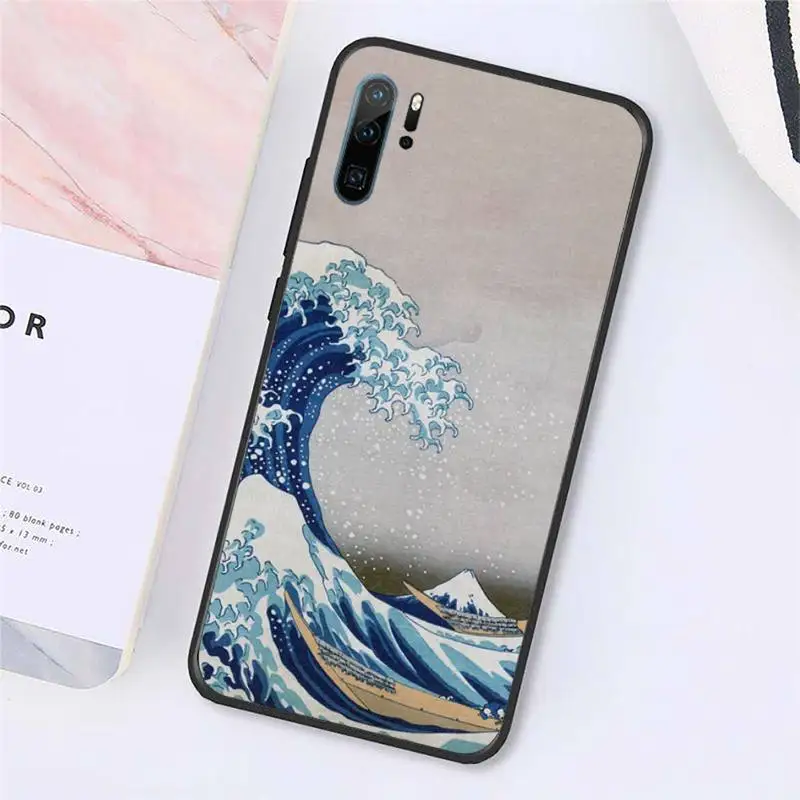 

Japanese style sea waves pattern Phone Case For Huawei honor Mate P 10 20 30 40 Pro 10i 9 10 20 8x Lite Y91C V17 6.38 6.44