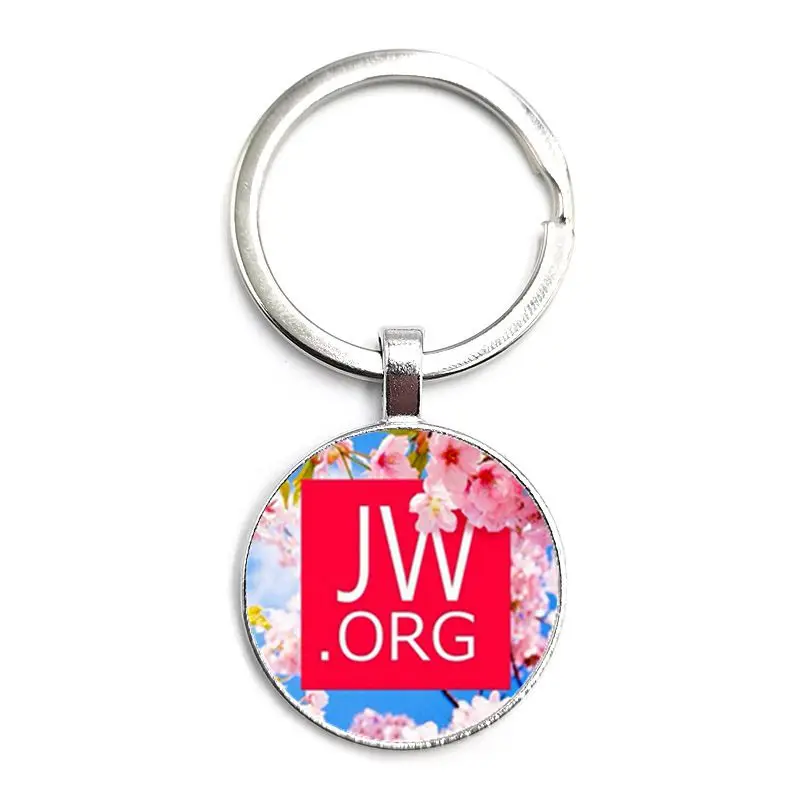JW.ORG DIY Handmade Glass Cabochon Pendant Keychain Flower Personality Badge Keyring Gift |