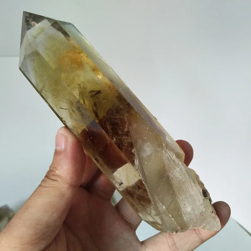 Каменный из натурального цитрина кристалл палочка точка кварц сырой камень обелиск рейки чакры камни и целебные кристаллы