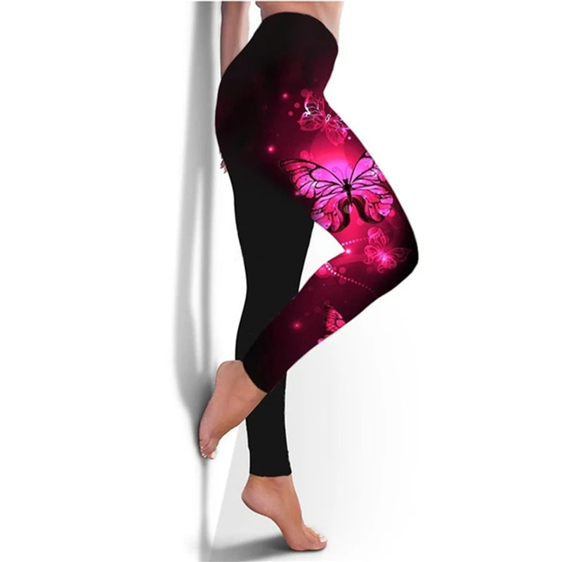 

Fashion Butterfly Print Women Leggings Fitness Yoga Ladies Leggings Sporting Leggings Jogging Elastic Slim Pants Leggings Mujer