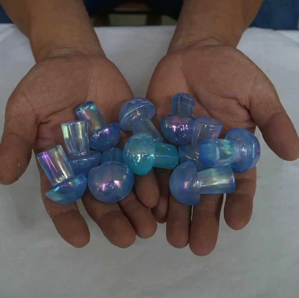 5 шт. голубая Радуга водная аура опал Опалит кварцевый кристалл гриб титановое