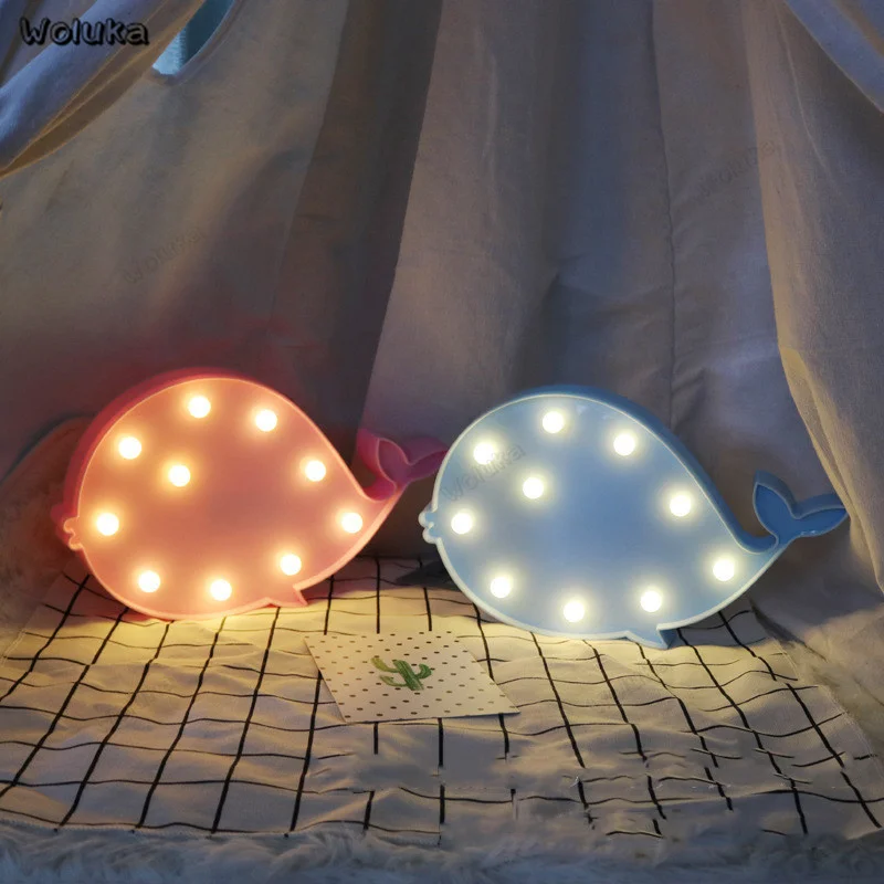 Светодиодный ночник ins в виде мультяшного дельфина детская лампа Настольная