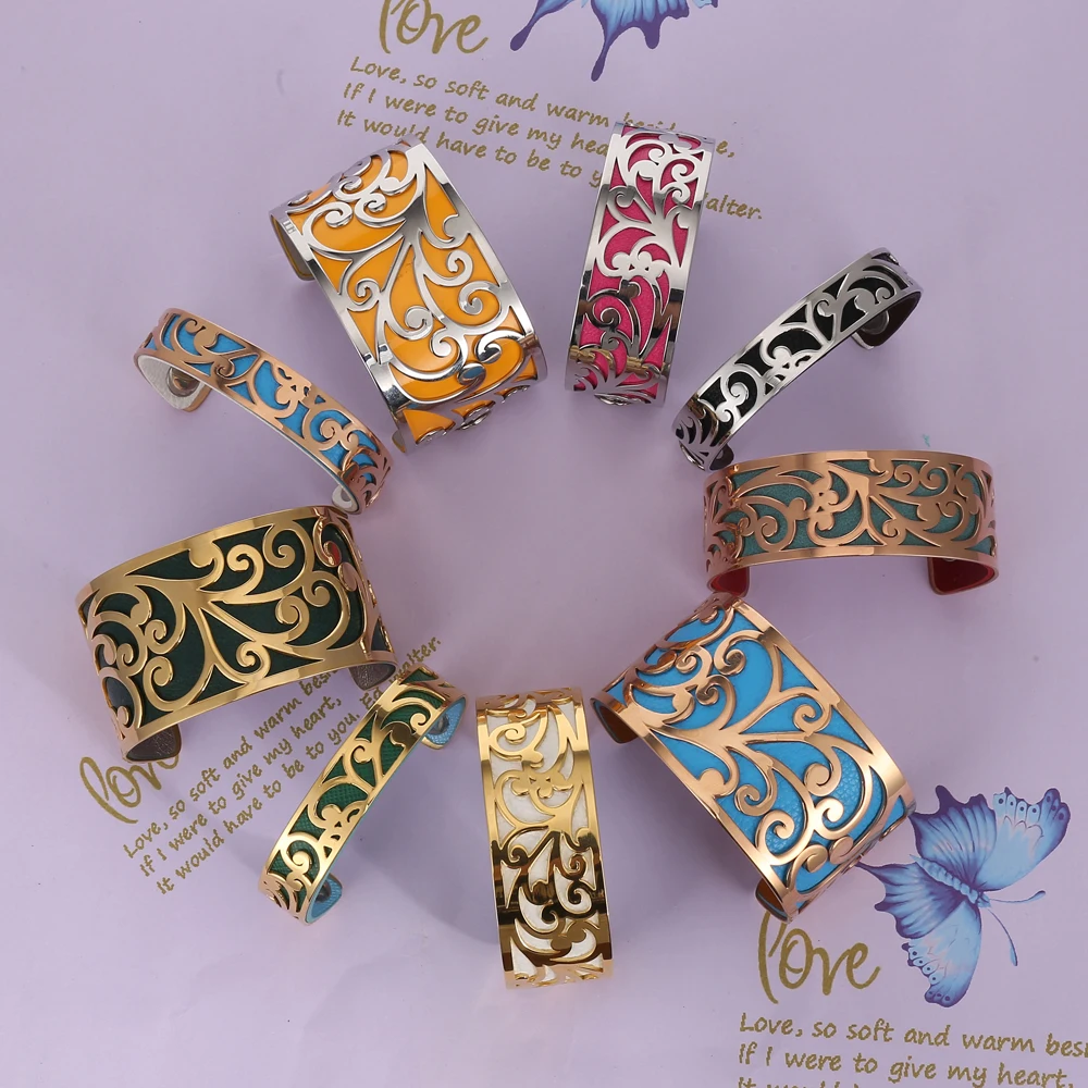 Браслеты с кремо цветами женские сменный кожаный браслет из нержавеющей