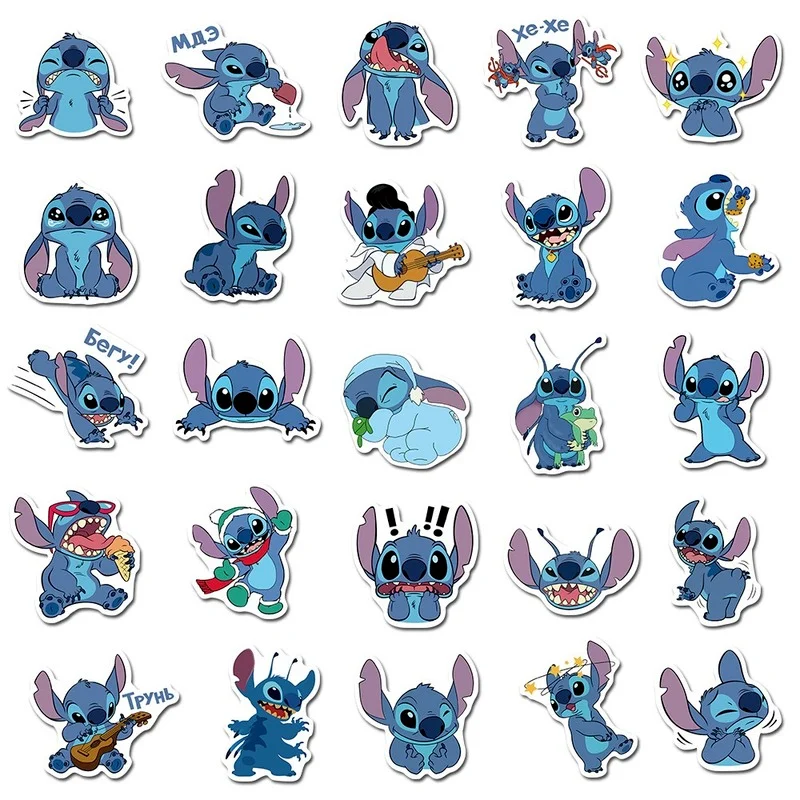 

50pcs New Disney Cartoon Stitch Vsco Stickers Laptop Skateboard Luggage Guitar Waterproof Funny DIY Graffiti Sticker Kids gifts