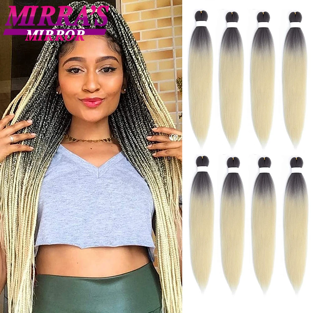 

Mirra’s Mirror Ombre Jumbo Braids 24" Pre Stretched Braiding Hair Synthetic Fiber Itch Free Hot Water Setting Yaki Texture Braid