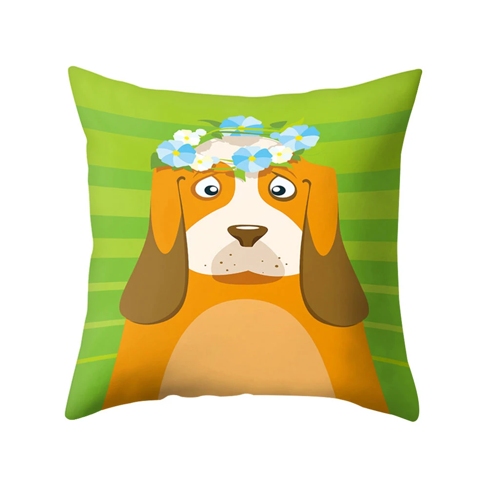 Pillowcase Cushion Cover 45*45 Animal Dog Bear Print Sofa Decorative Cushions Pillow Cases Polyester Home Decor Covers | Дом и сад