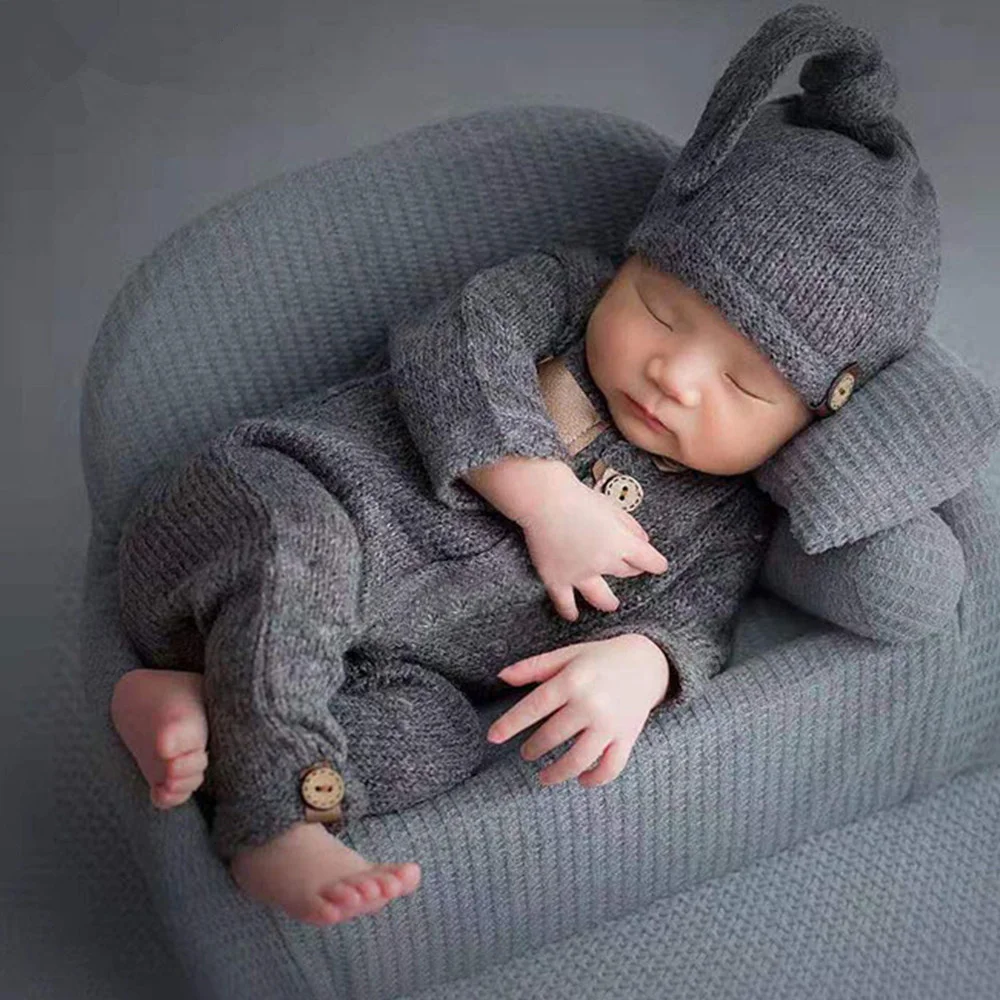 Ylsteed Newborn Baby Bodysuit Little Gentleman Clothes Hat Set Infant Photography Outfits Boy Photo Props Jumpsuit |