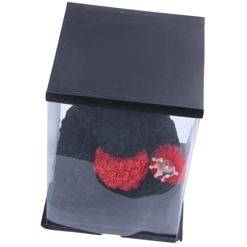 40 см Мишка Тедди с короной в подарочной коробке из роз искусственный цветок