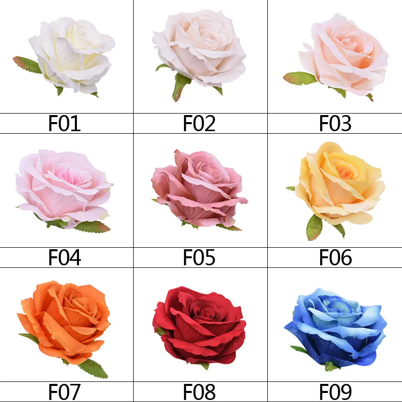 

5 Heads 10cm Big Roses Artificial Silk Flowers DIY Flower Wall Floral Wreath Crafts for Wedding Decoration Home Garden Supplies