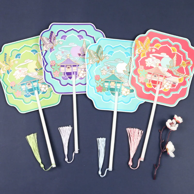 

Китайский стиль маленький веер полипропиленовый пластиковый веер архистический круглый веер Hanfu украшение для танцев крутой Ручной Веер Р...