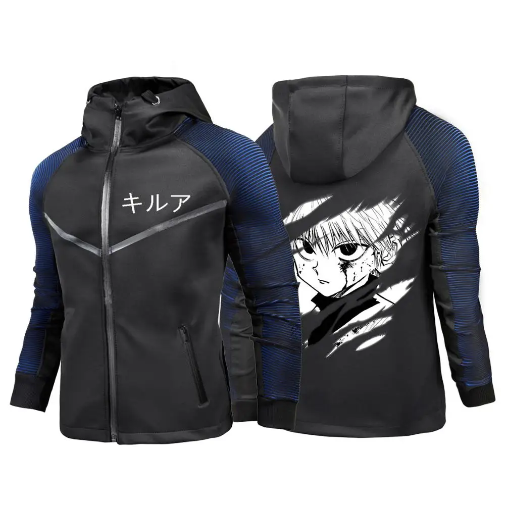 

2020 MEN Anime HUNTERXHUNTER Killua Zoldyck Hoodies Decal Unisex Sweatshirts Man's Cotton College Customize Racing suits