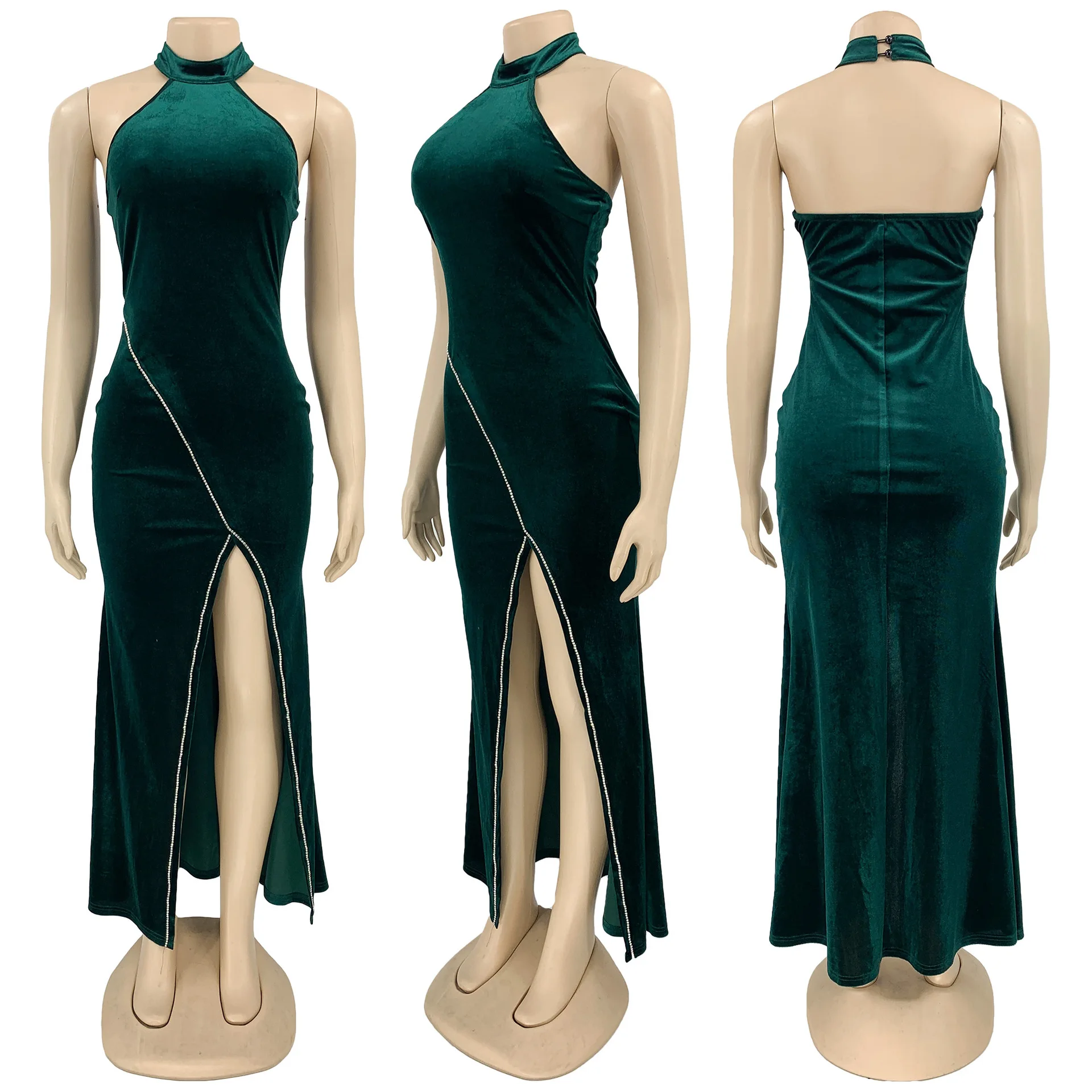 Felyn 2022 лучшее качество знаменитый бренд платье однотонное Бисероплетение