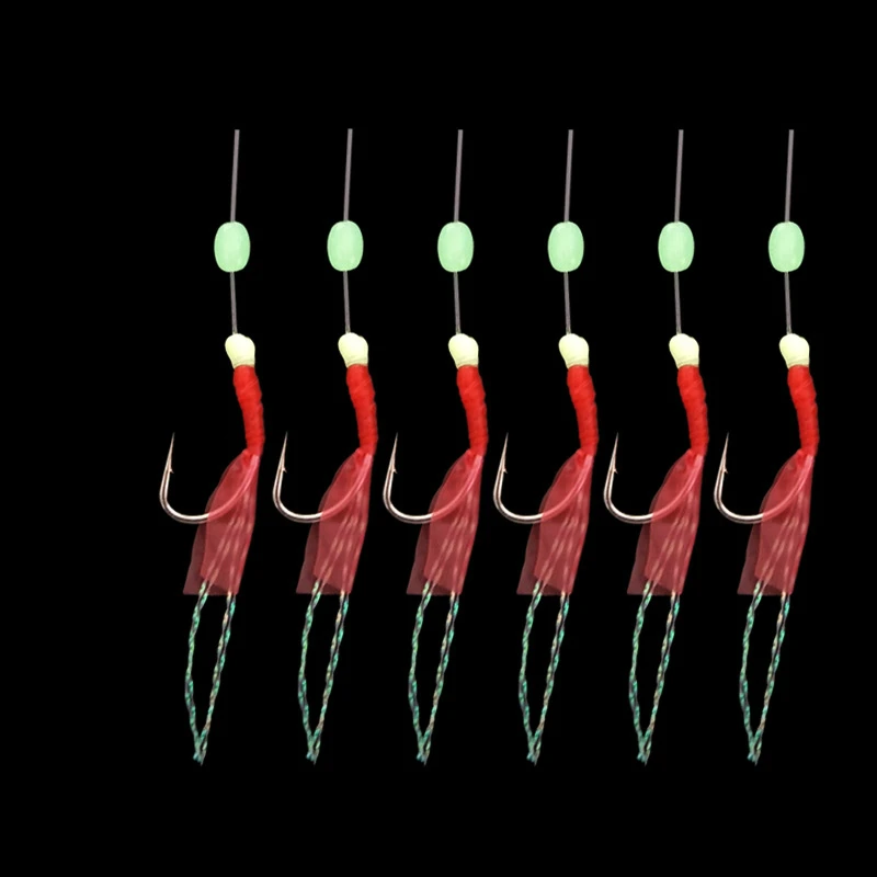 25 упак./лот рыболовный крючок бионика Резина для кожи веревка Крючки Sabiki Sabki