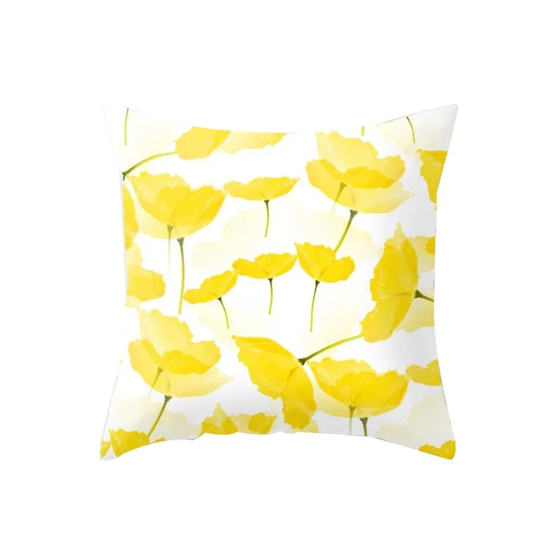 

Pillow case Yellow leaf series pillowcase drawing cartoon pattern office car pillowcase peach velvet decorative cushion case