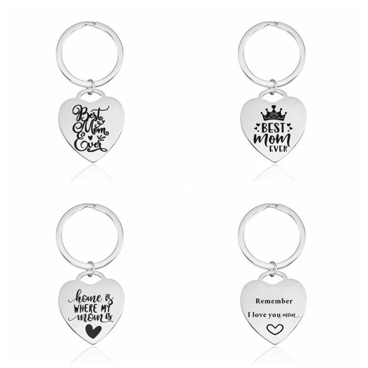 Простой брелок в форме сердца с гравировкой помните что я люблю тебя мама для