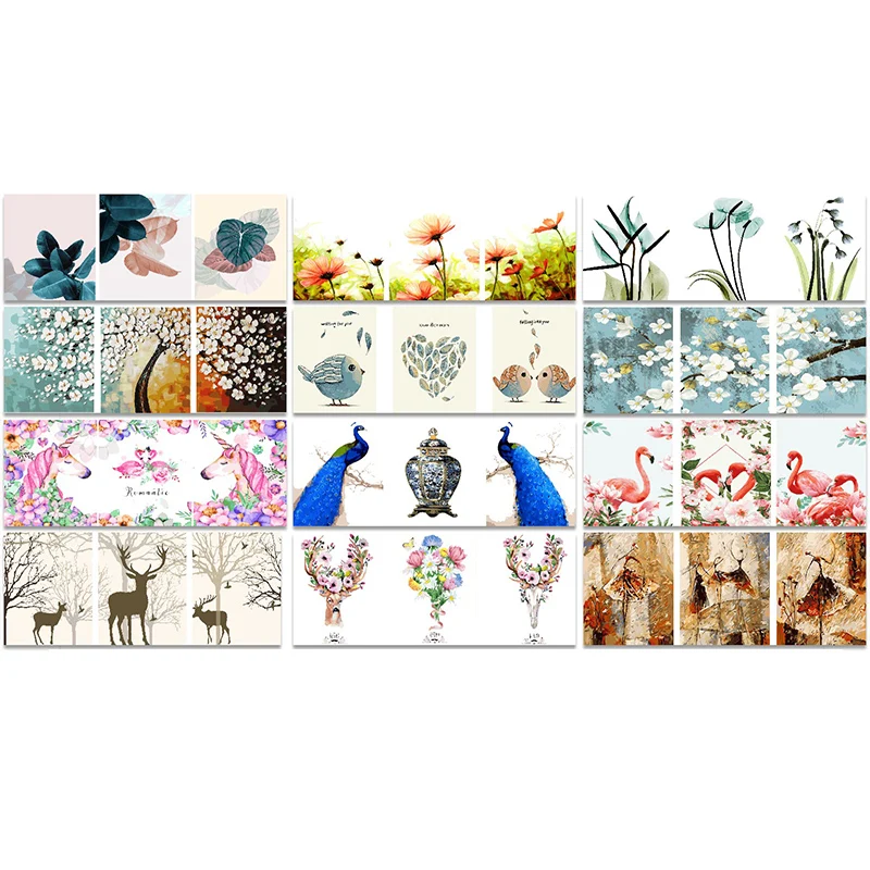 3 шт./компл. краска по номерам Холст домашнее украшение новый подарок Сделай Сам