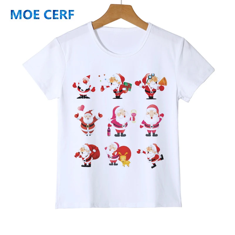 Детская футболка с рисунком Санта Клауса детские топы футболки одежда для