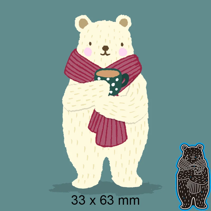 

Вырубные штампы, медведь, новые металлические трафареты, сделай сам, бумажная бумага для скрапа, фотобумага размером 33*63 мм