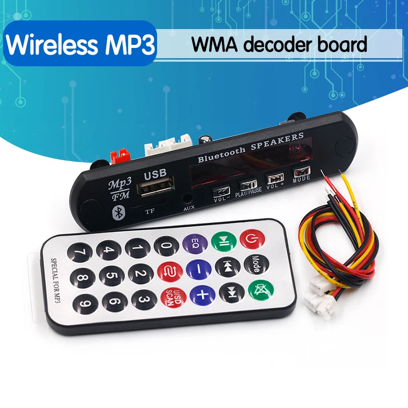 Модуль платы декодирования MP3 с Bluetooth со слотом для SD карты/USB/FM/удаленным модулем