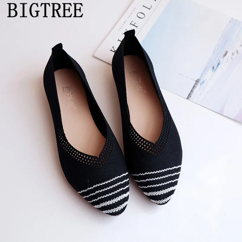 Туфли лодочки с острым носком на плоской подошве в Корейском стиле Женская обувь