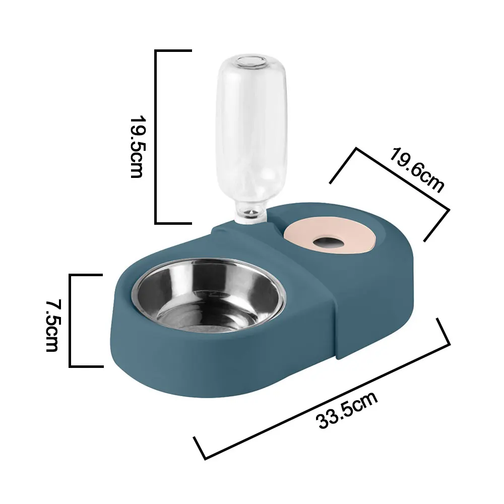 

2020 Portable Pet Feeder Plastic Dual Port Automatic Feeder Water Drinking Feeding Basin Bowls For Cats Pet Dogs