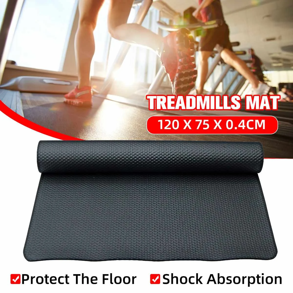 

4mm 120x75cm Exercise Bike Mat Gym Fitness Equipment Treadmill Bike Protection Floor Mat Running Machine Shock Absorbing Mats