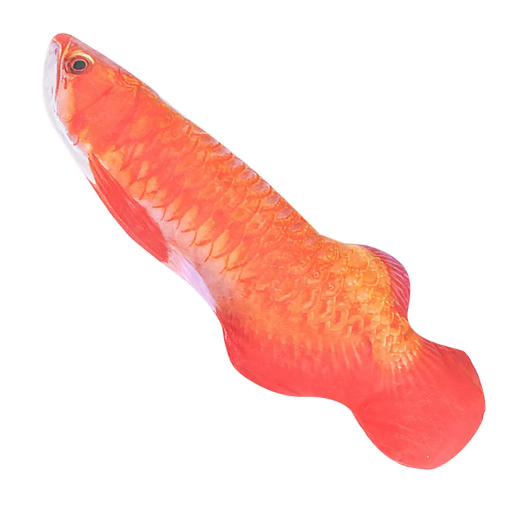 Red New Pet 3D Carp Model Cat Toy Simulation Fish Toy Gift Cat Mint Fish Plush Pillow - Цвет: Red