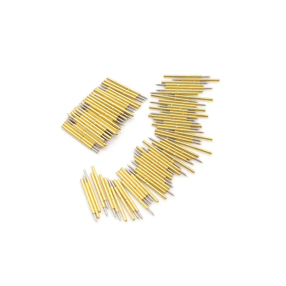 

100pcs Spring Test Probe Pogo Pin P75-B1 Dia 1.02mm 100g Cusp Spear Gold Plated For Test Tools