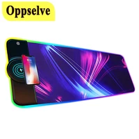 for qi 10w wireless charging mobile phone charger rgb luminous mouse pad led light gaming mousepad desktop pc laptop plate mat