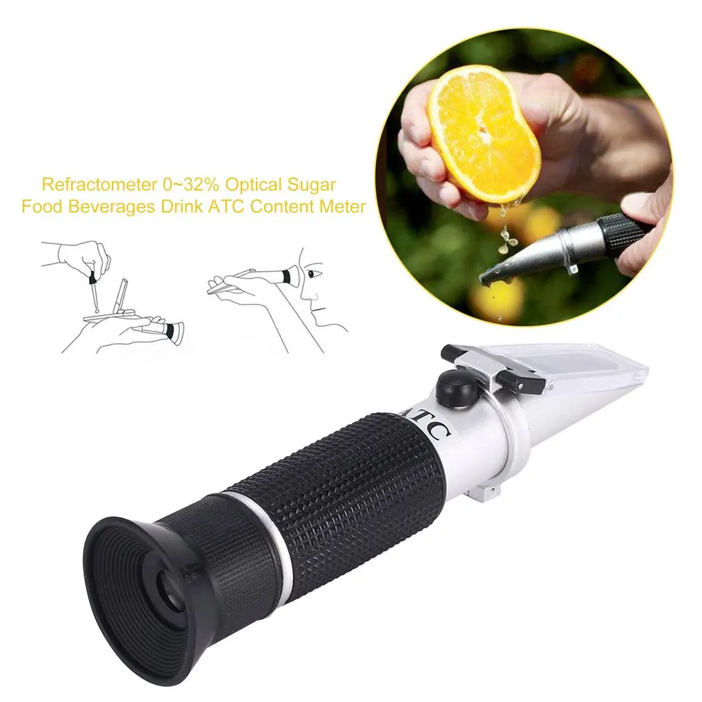Refractometer 0~32% Optical Sugar Food Beverages Drink Juice ATC Content Meter Tool Test Handheld Measuring Tester | Инструменты