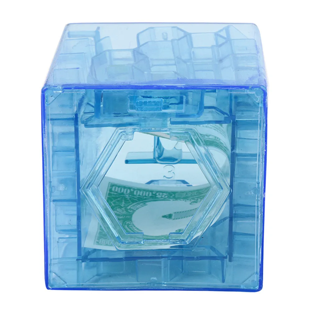 

3D Cube Puzzle Money Maze Bank Saving Coin Collection Case Box Fun Brain Game Toys For Children Educational