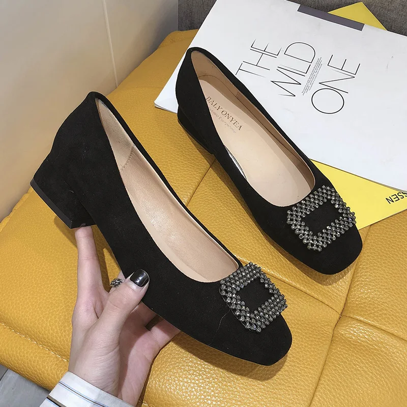

Shoes Woman Flats Square Toe Oxfords Casual Female Sneakers Autumn Slip-on Shallow Mouth Dress Winter Leather Fall New On Heels