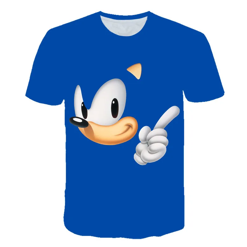 2019 Sonic The Hedgehog футболка для мальчиков и девочек Летняя мультяшная Марио топ с