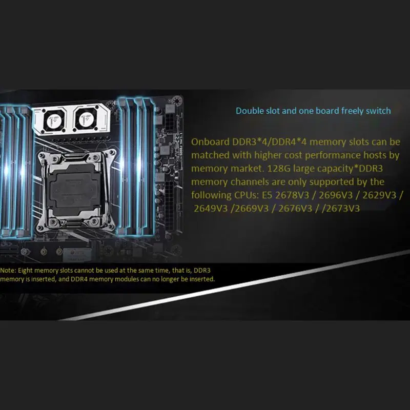 HUANANZHI X99 материнская плата с двумя M.2 NVME слот Поддержка DDR3 DDR4 LGA2011-3
