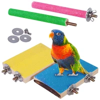 4pcs bird perch stand toy wood parrot perch stand platform grinding stick cage accessories exercise toys budgies