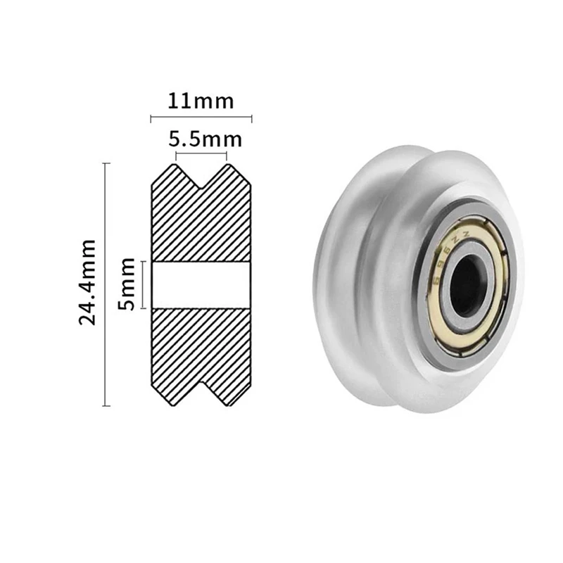 Прозрачный V-образными пазами шкив Поликарбонат Пластик линейный подшипник для