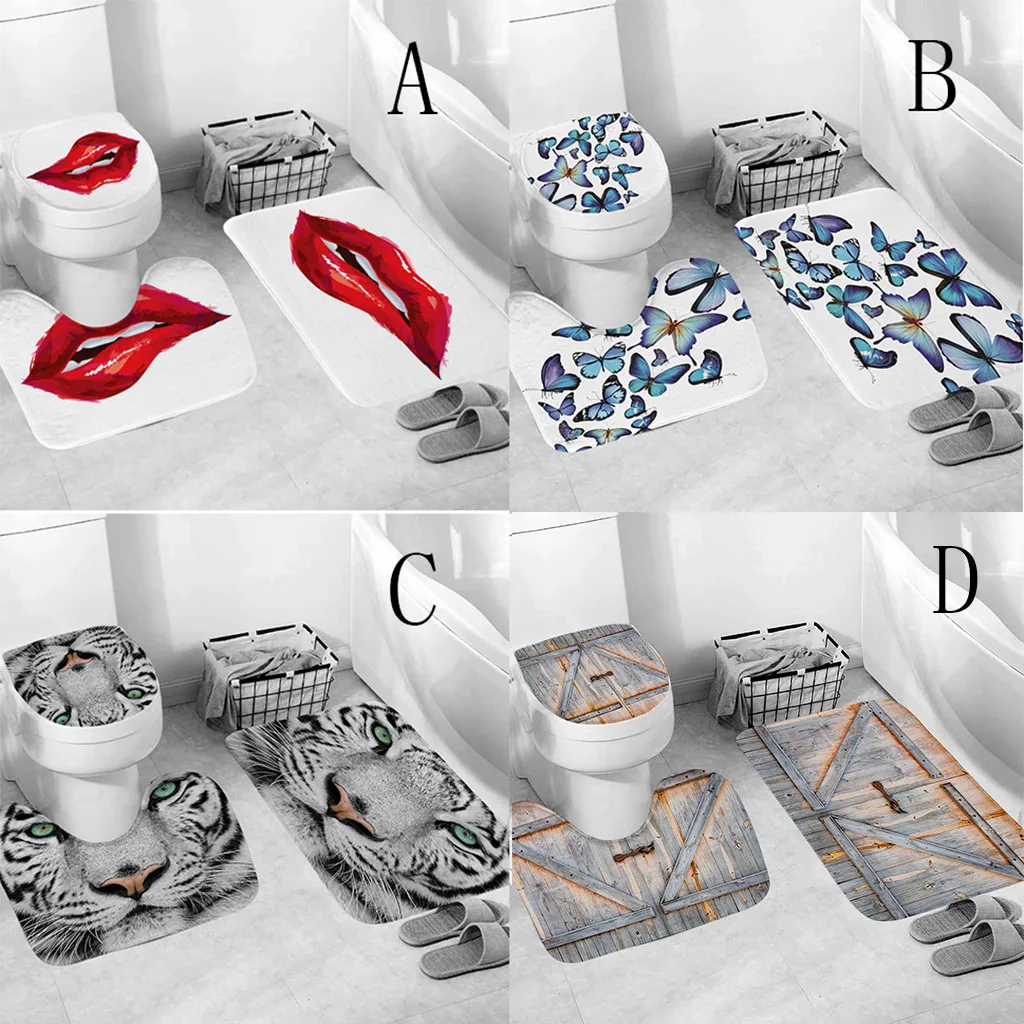 3 шт. чехол для унитаза нескользящий коврик ванной декор кухня противоскользящая