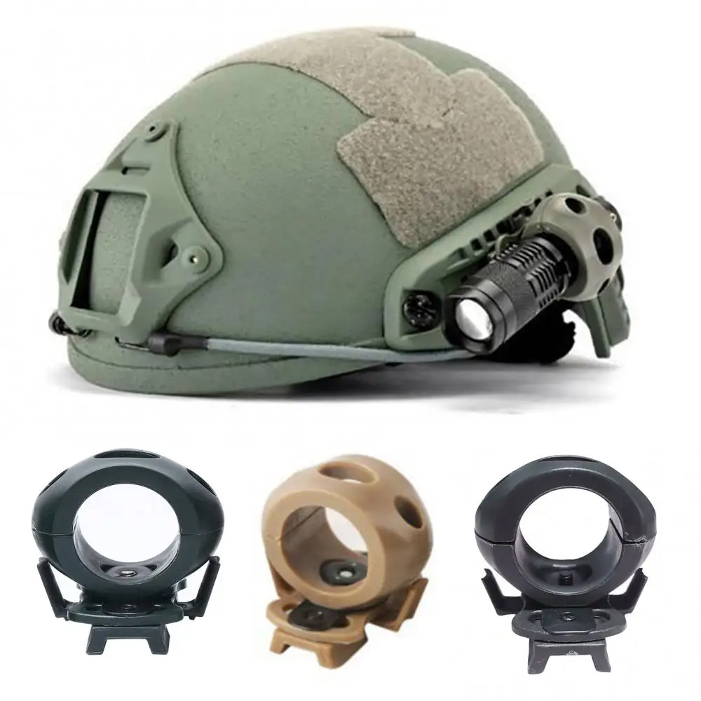 20mm Durable Helmet Flashlight Clamp Outdoor Tactical Quick Release Flashlight Clamp Holder Mount for Fast Helmet