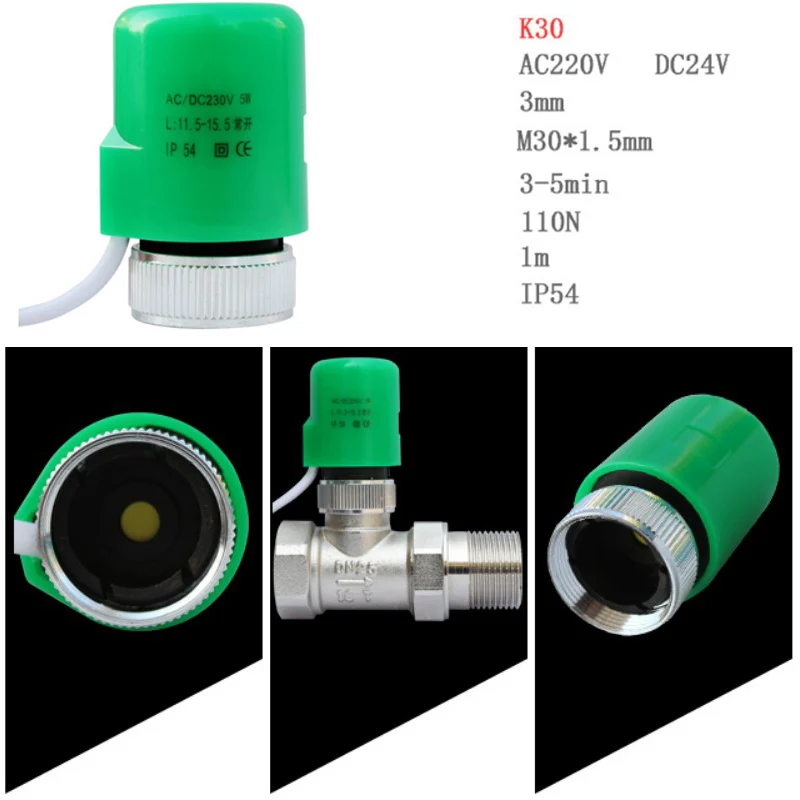 AC 230V NO NC Under Flooring Heating System Water Heating Normally Closed Open Heating Actuator