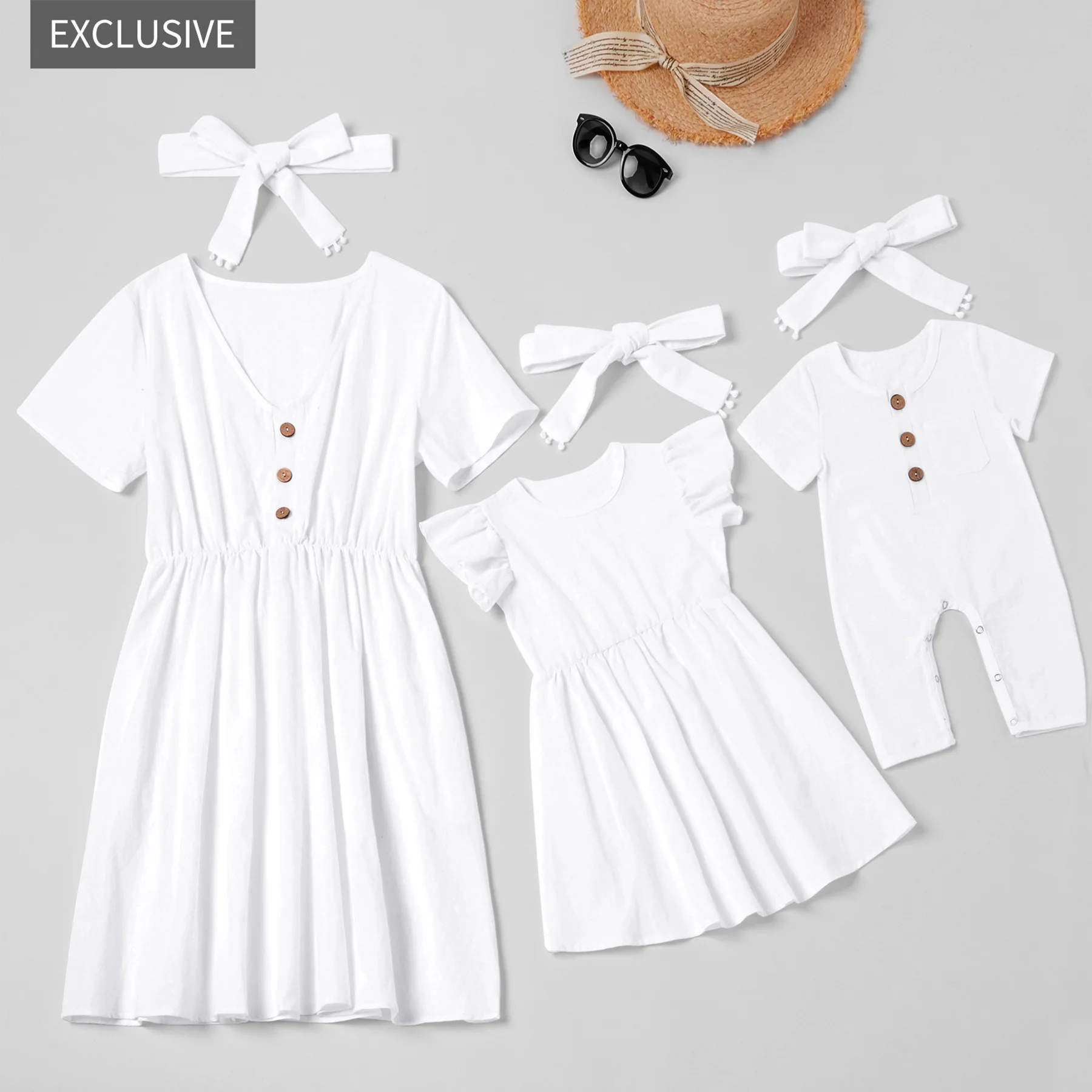 

Family Matching Outfits Solid Color Cotton Dress Sleeveless Dress Clothes for Women 2020 Mommy and Me Dress