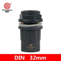 flowcolour 32mm upvc bulkhead garden irrigation system fittings aquarium tank tube adapter water pipe connectors