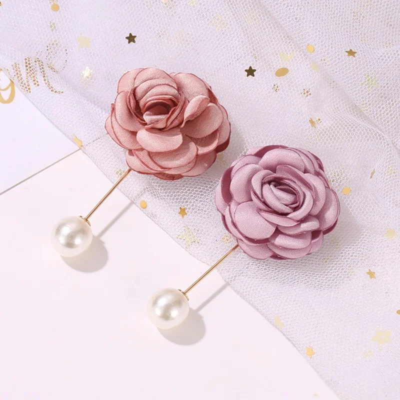 RINHOO винтажная тканевая Брошь булавка простая брошь Камелия женская одежда