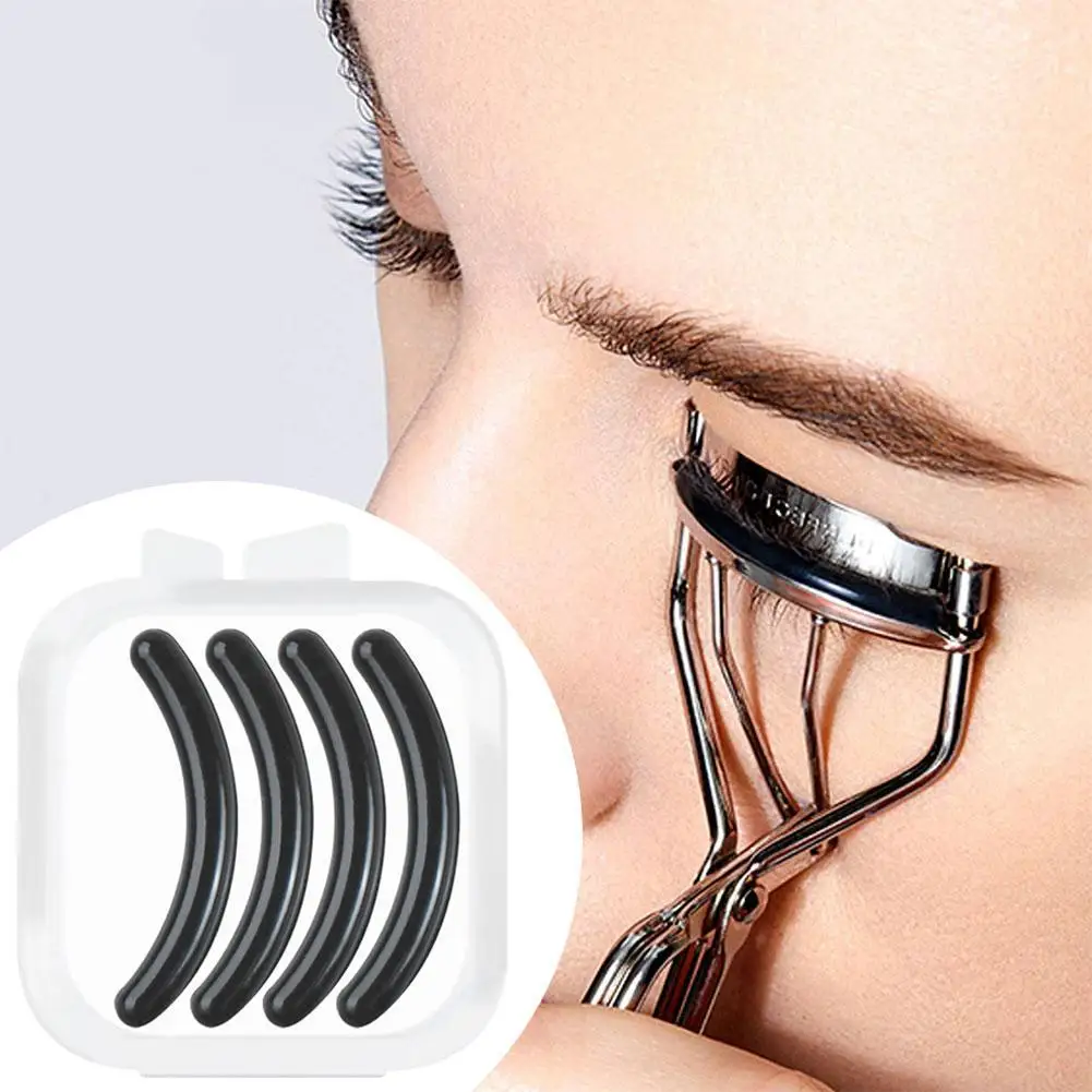 

4pcs Black Replacement Eyelash Curler Refill Silicone Styling Curling Curler Tools Replacement Makeup Eyelash Pads Pads E0C7