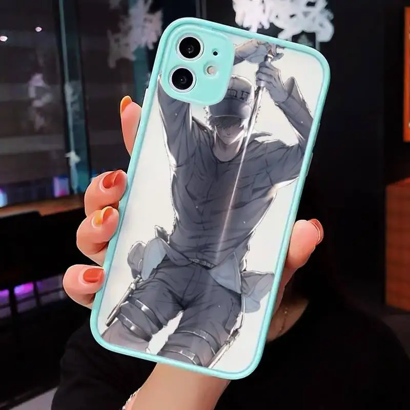 

Cells at Work! Code Black Phone Case Matte Transparent for iPhone 7 8 11 12 s mini pro X XS XR MAX Plus cover funda